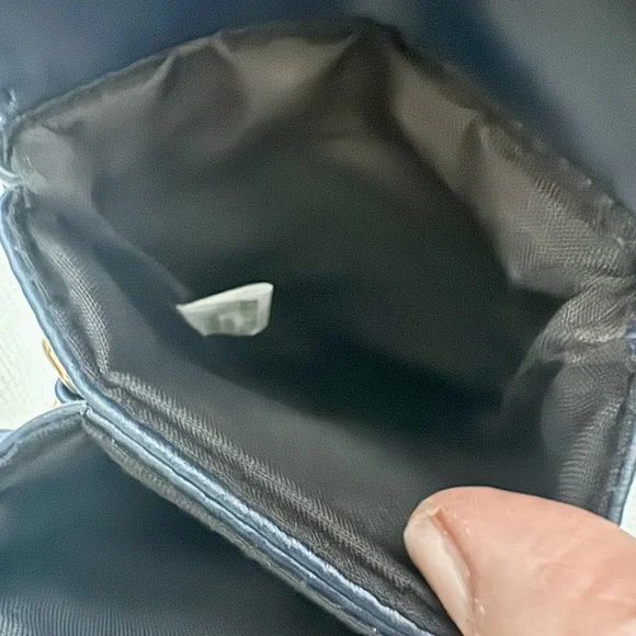 Navy Woven Vegan Leather Crossbody or Wristlet Bag (2 Straps) - Picture 8 of 11